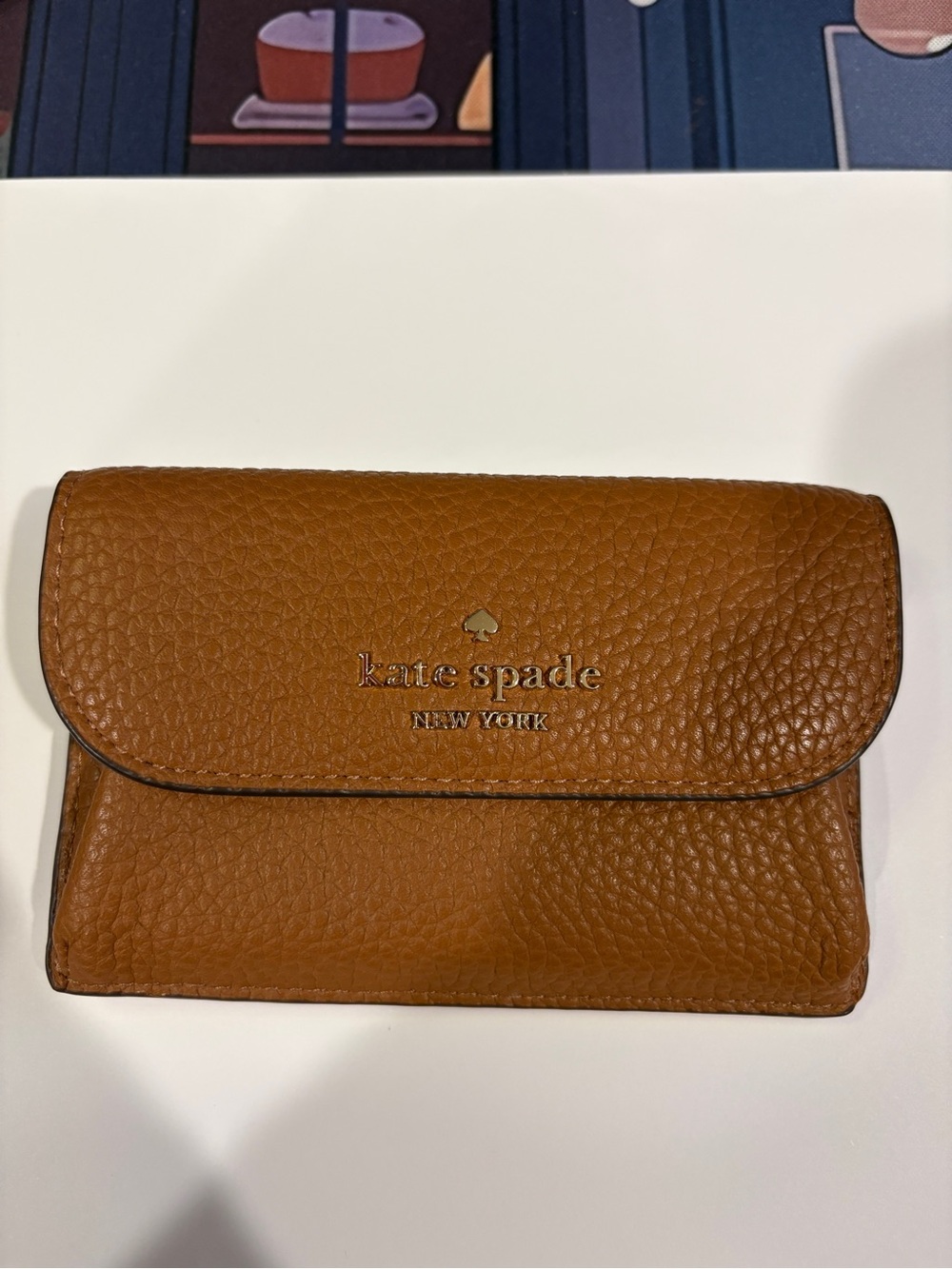 Kate Spade Pebbled Leather Wallet - Cognac Brown